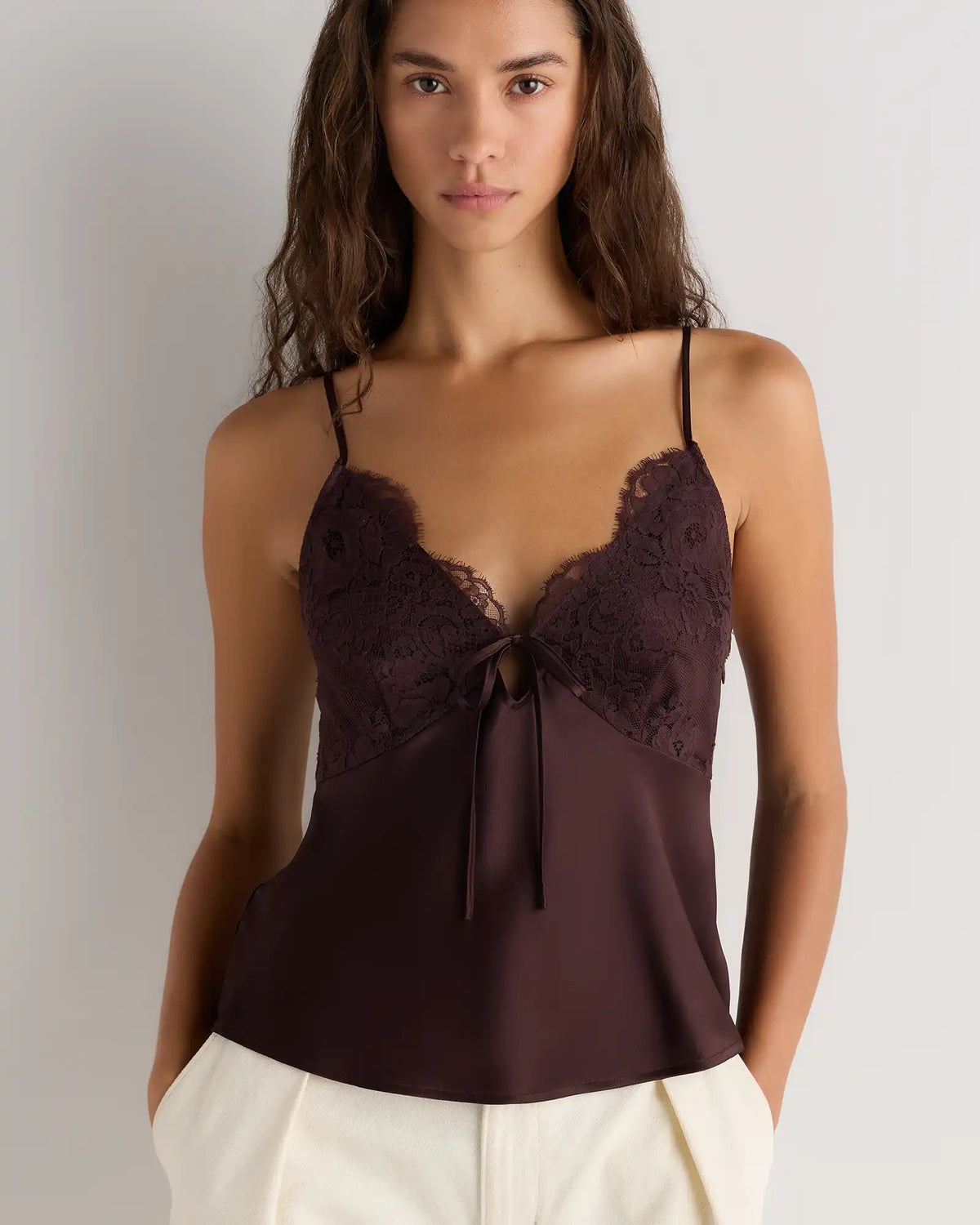 100% Washable Silk Lace Cutout Cami