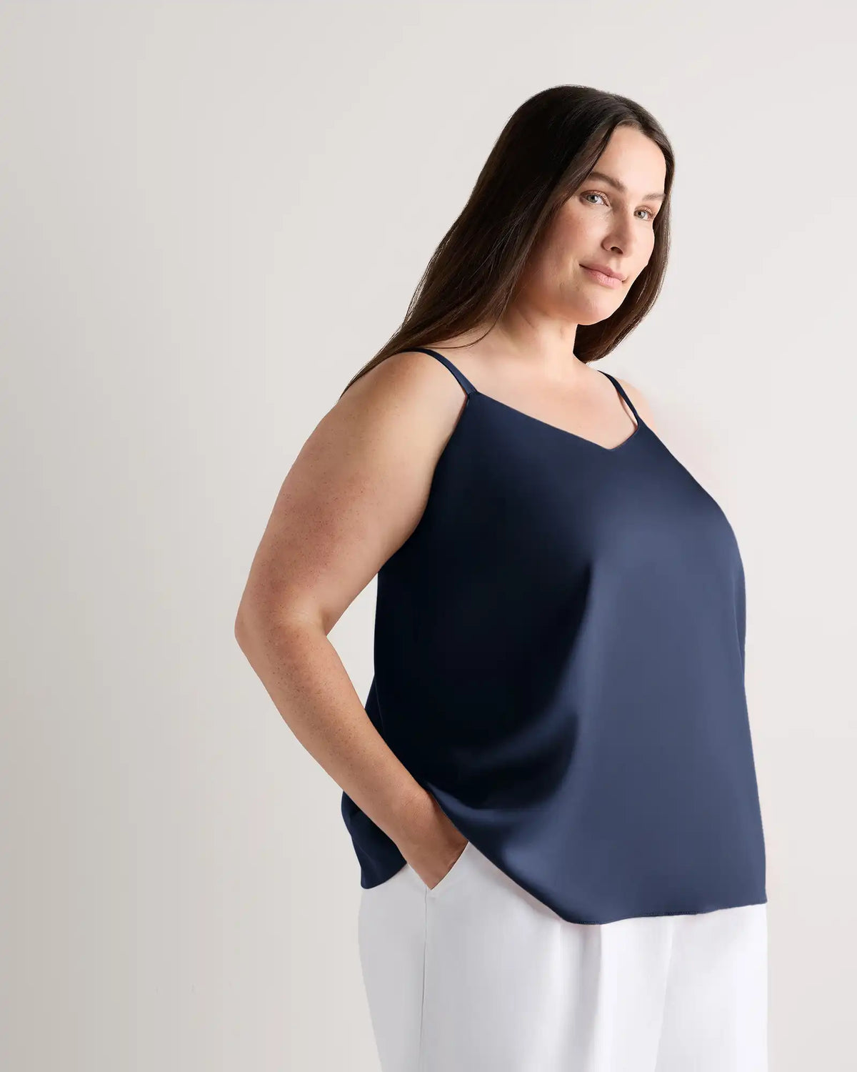 Washable Stretch Silk V-Neck Cami