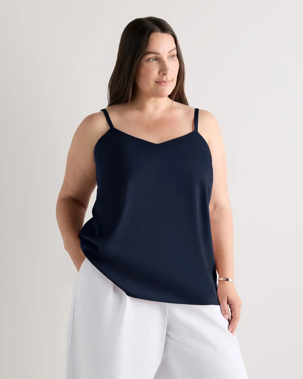 Washable Stretch Silk V-Neck Cami