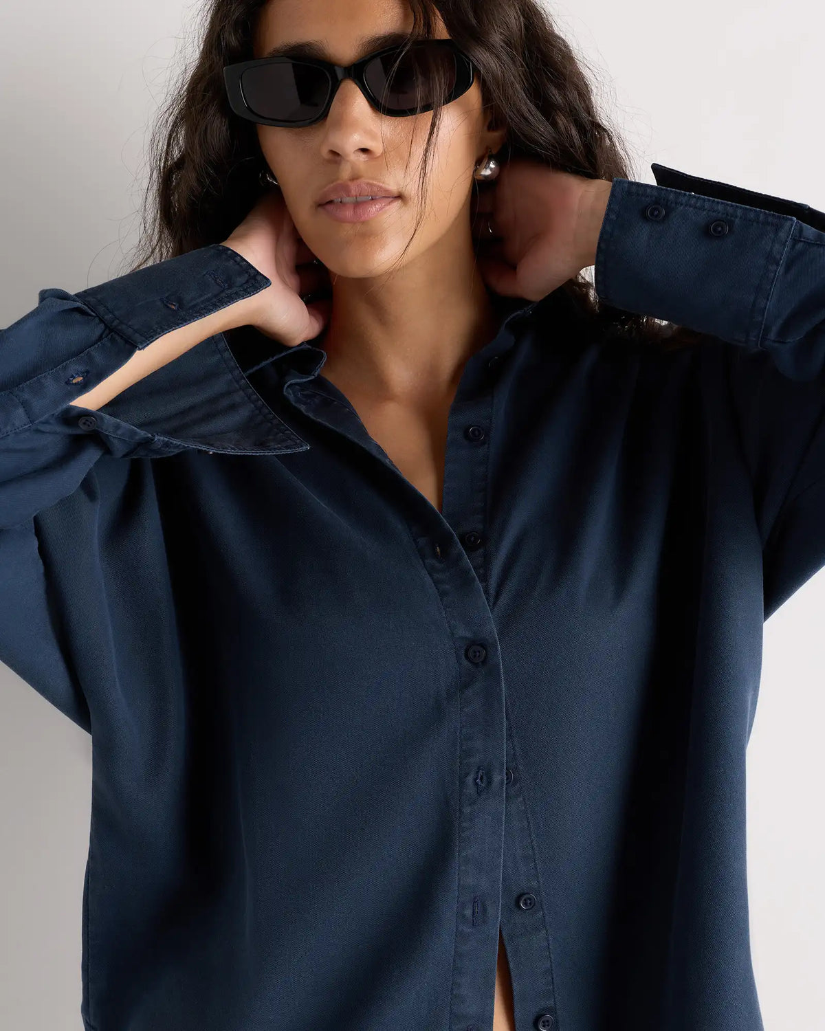 Vintage Wash Tencel Dolman Long Sleeve Shirt