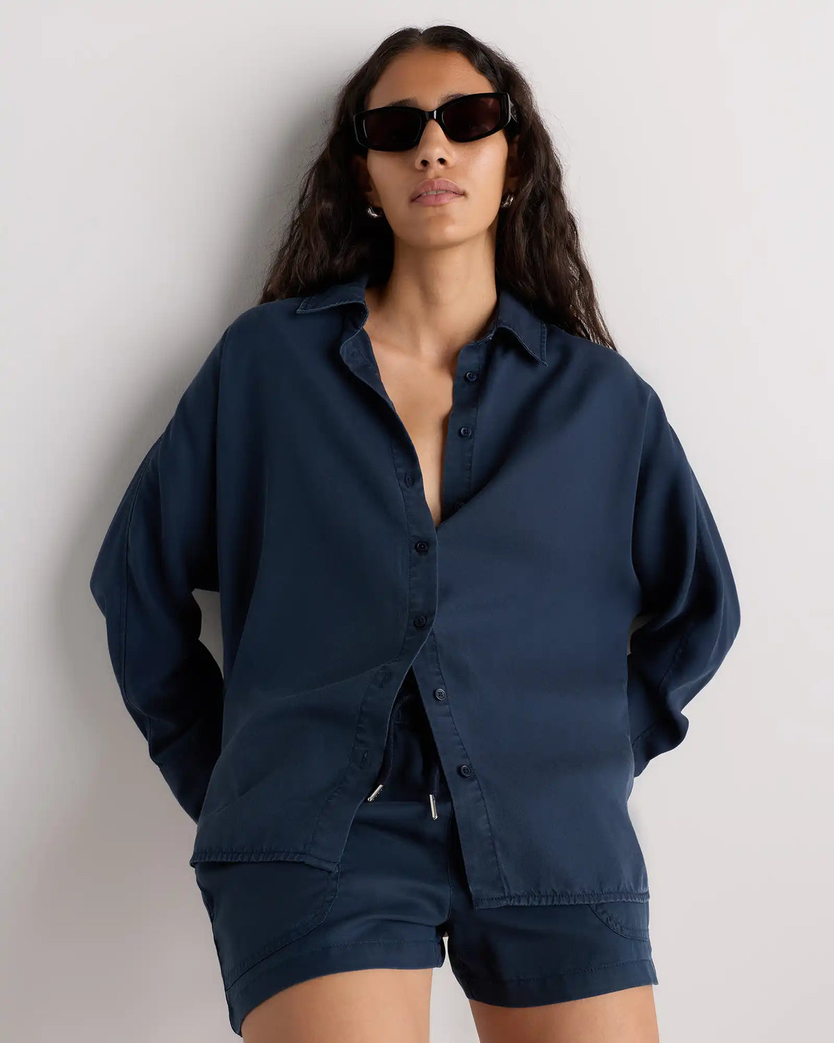 Vintage Wash Tencel Dolman Long Sleeve Shirt