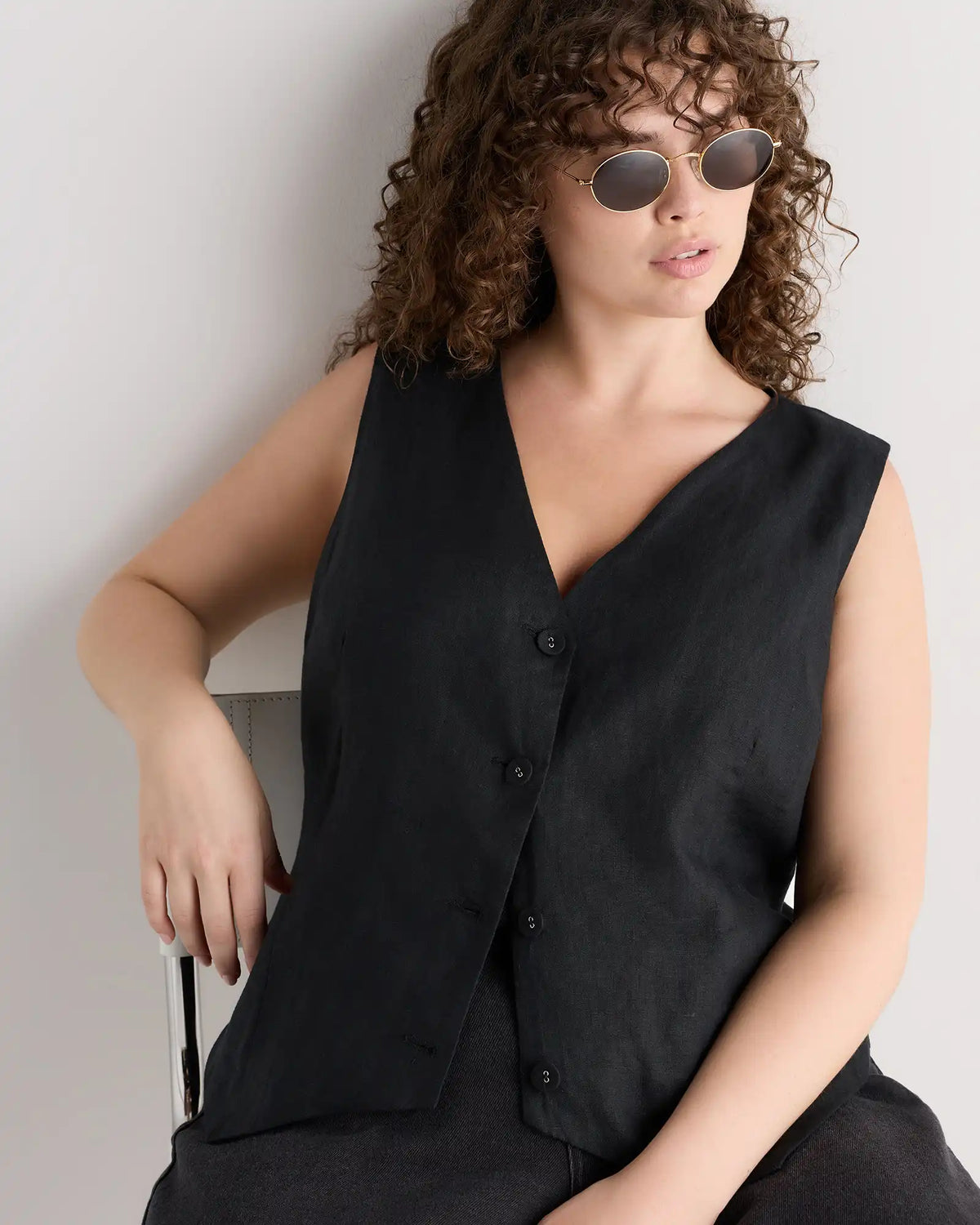100% European Linen Vest