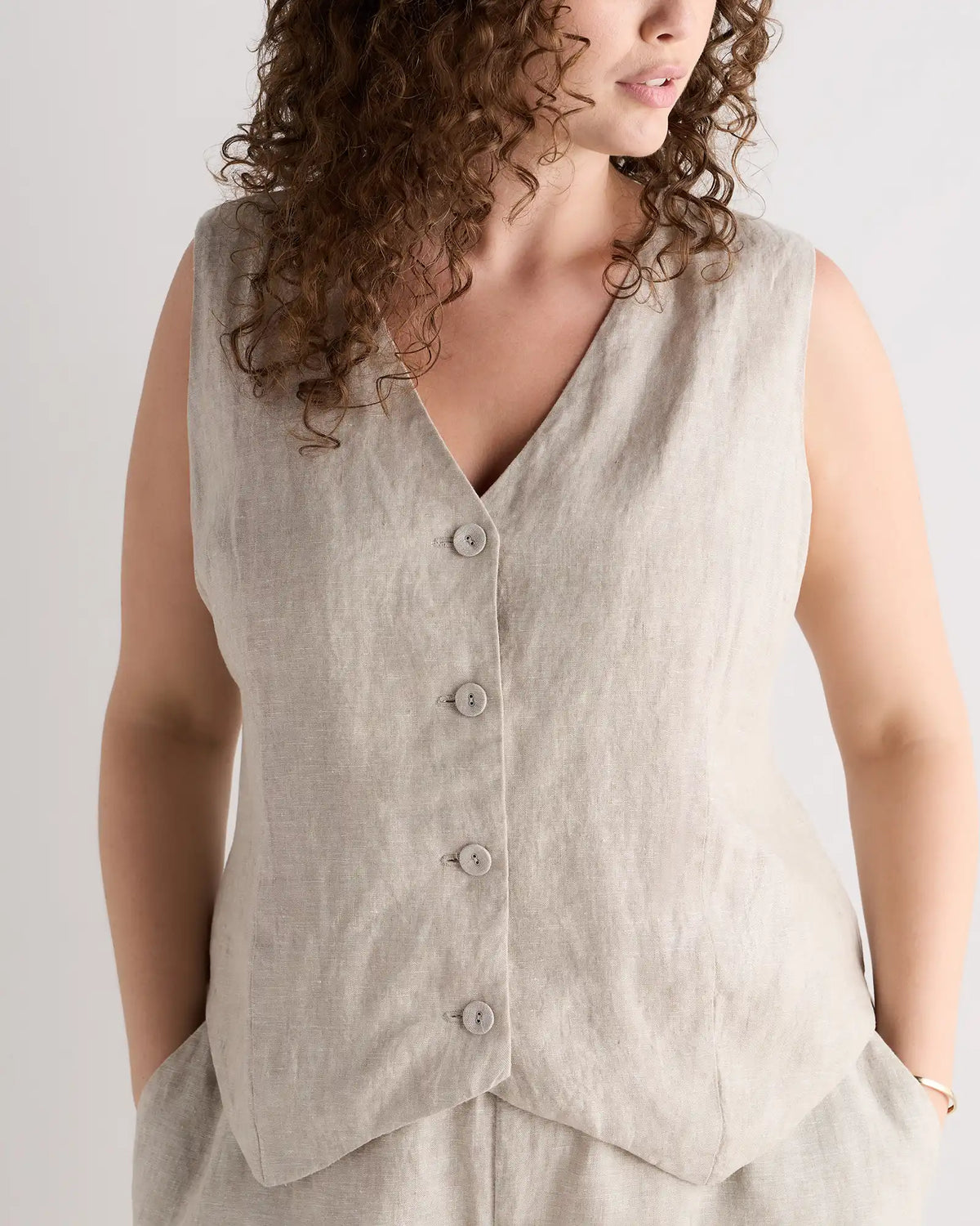 100% European Linen Vest