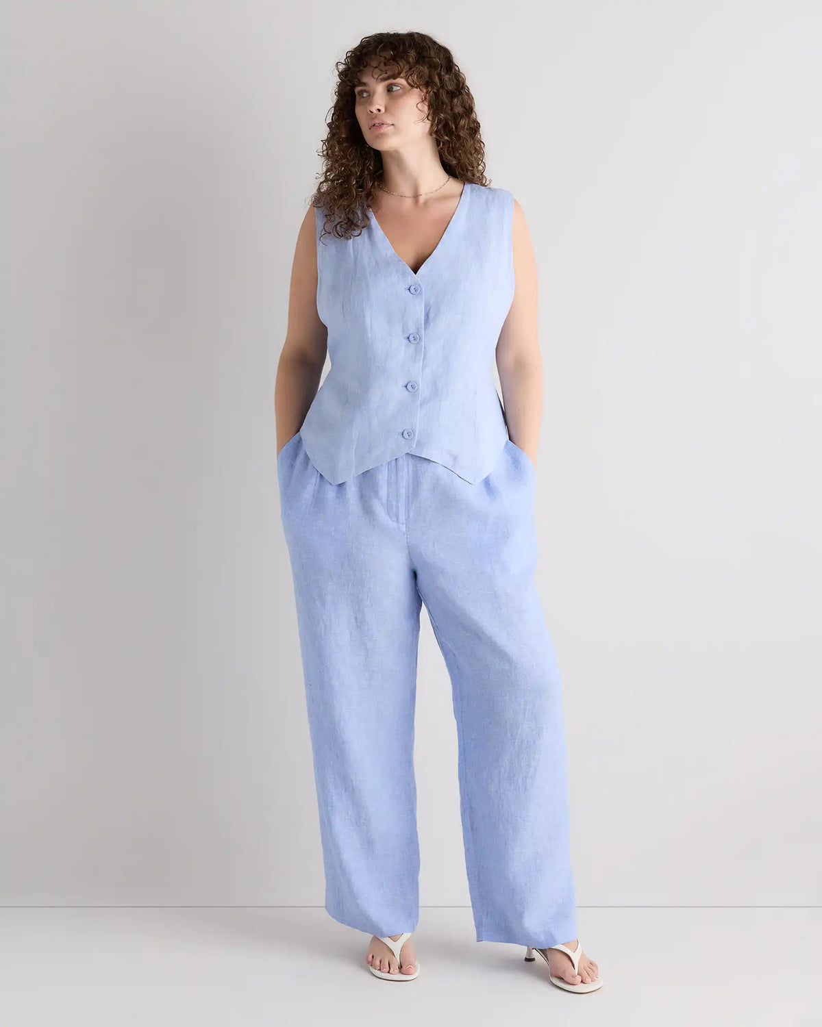 100% European Linen Vest