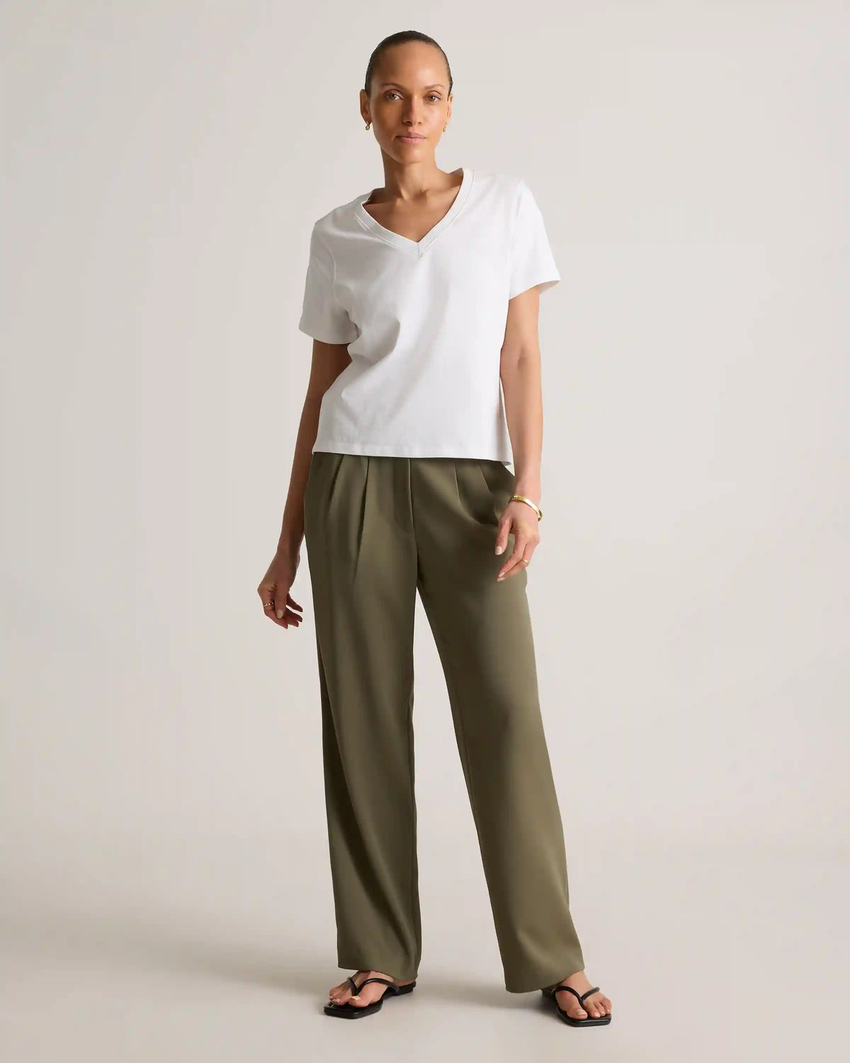 100% Organic Cotton Boxy V-Neck Tee