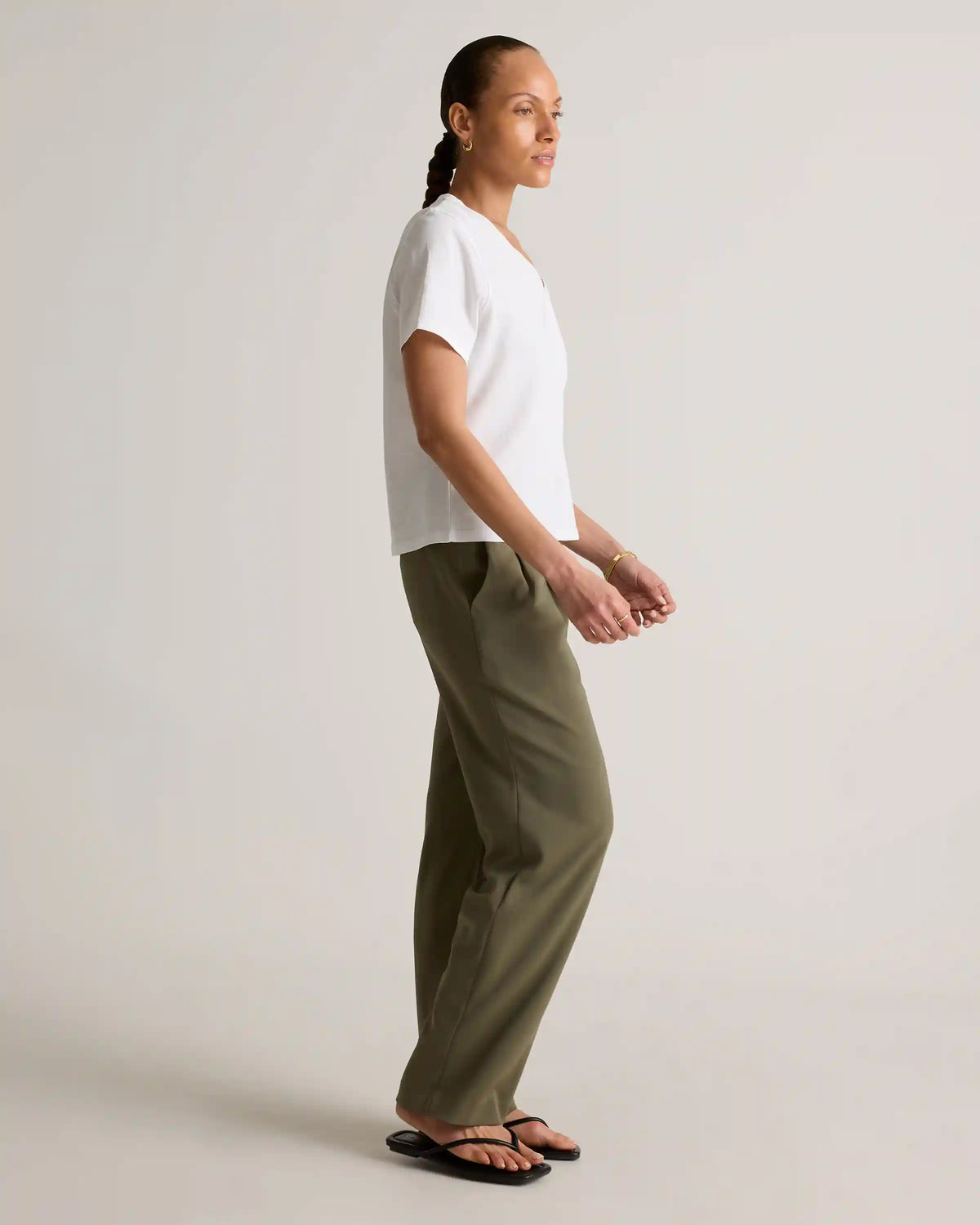 100% Organic Cotton Boxy V-Neck Tee