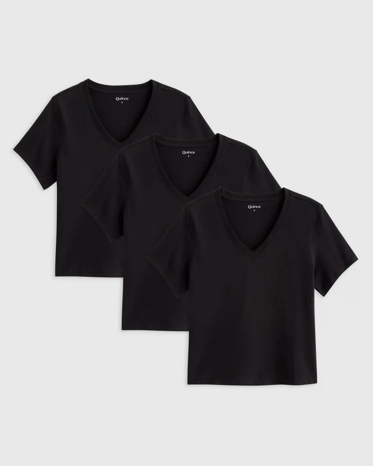 100% Organic Cotton Boxy V-Neck Tee (3-Pack)