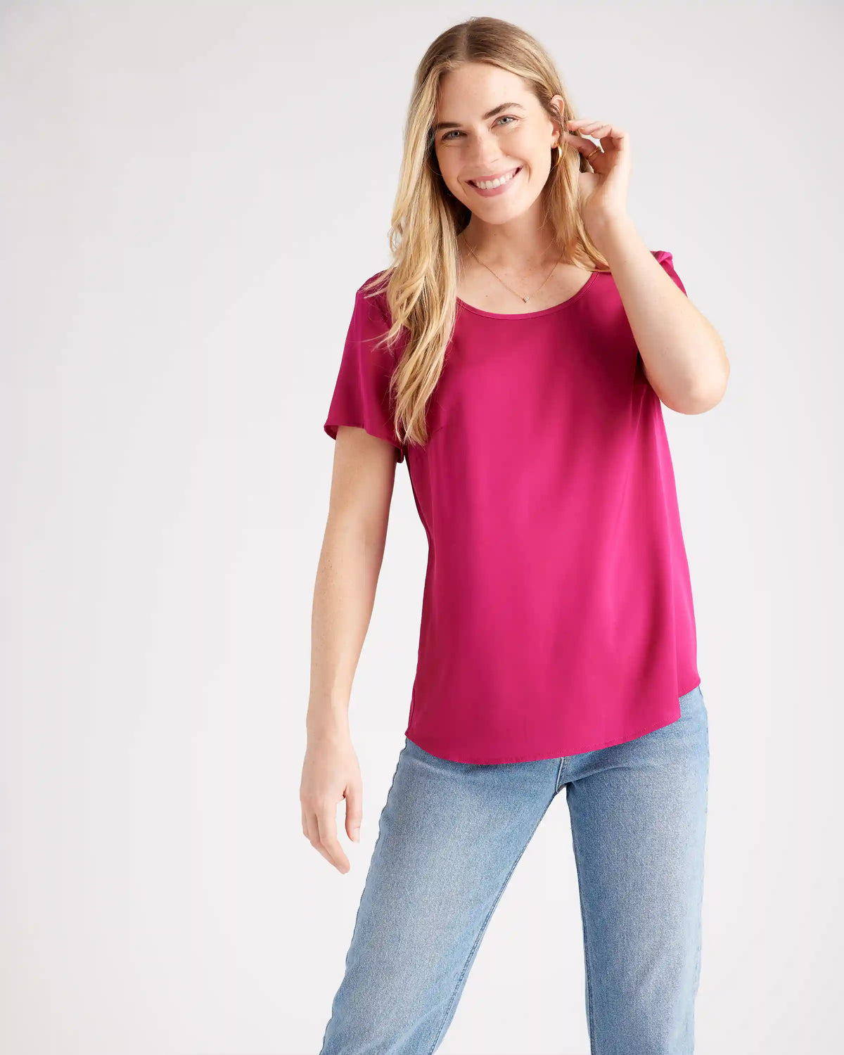 Washable Stretch Silk Tee