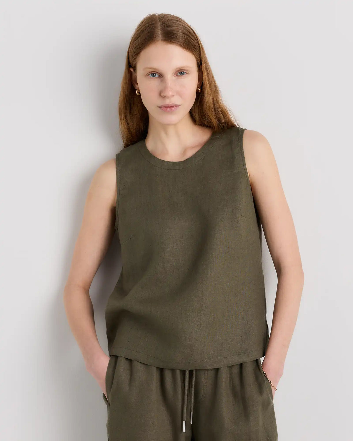 100% European Linen Tank