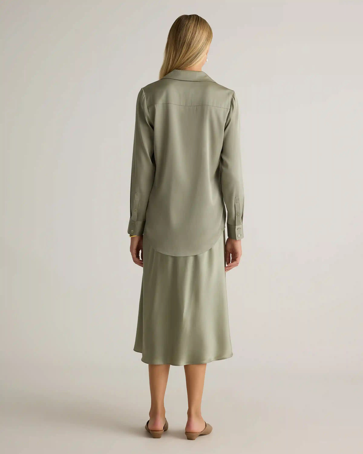 Washable Stretch Silk Notch Collar Blouse