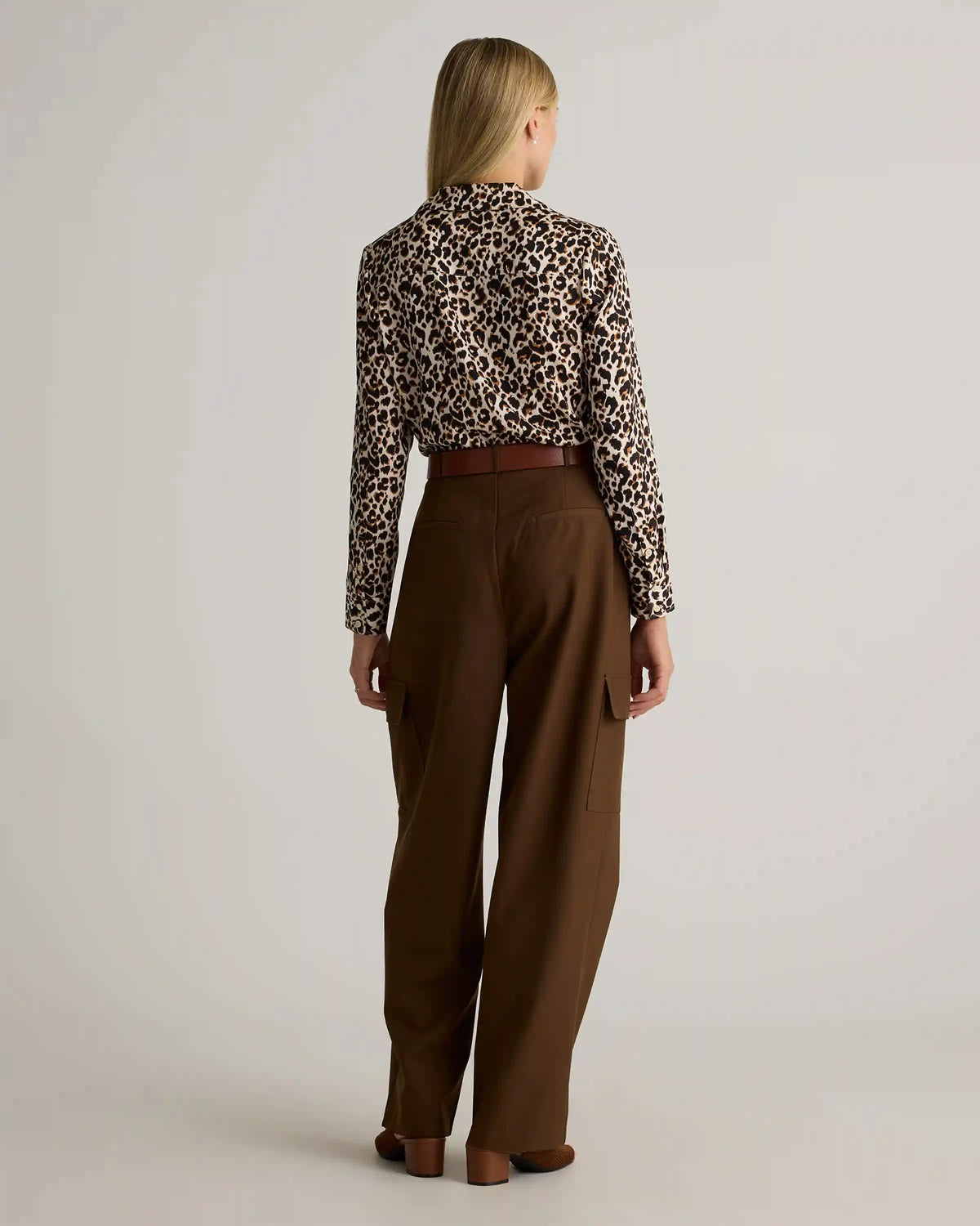 Washable Stretch Silk Notch Collar Blouse