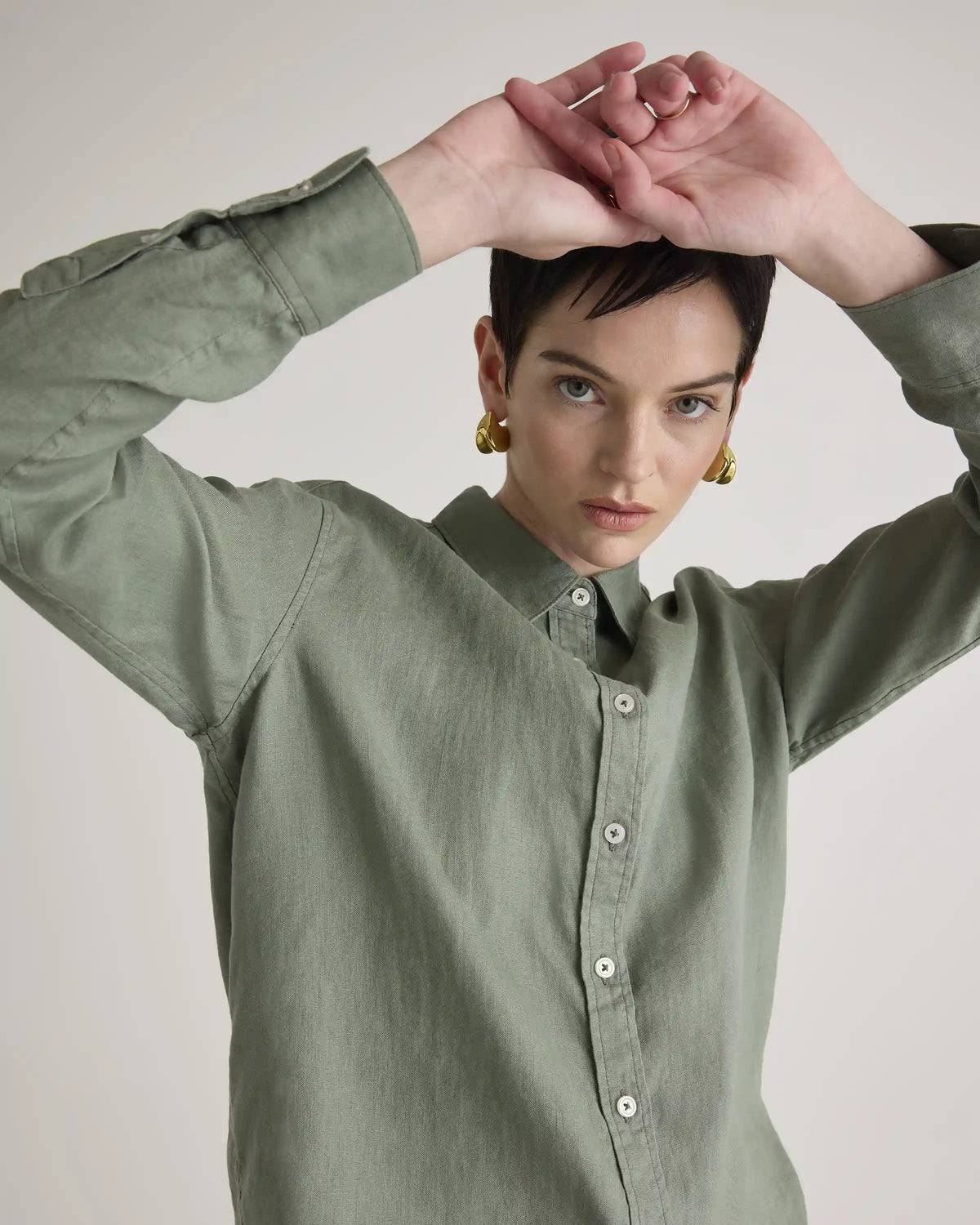 100% European Linen Long Sleeve Shirt