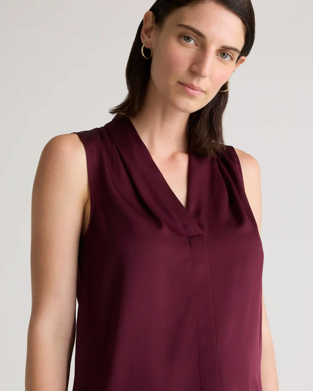 Washable Stretch Silk Sleeveless Blouse