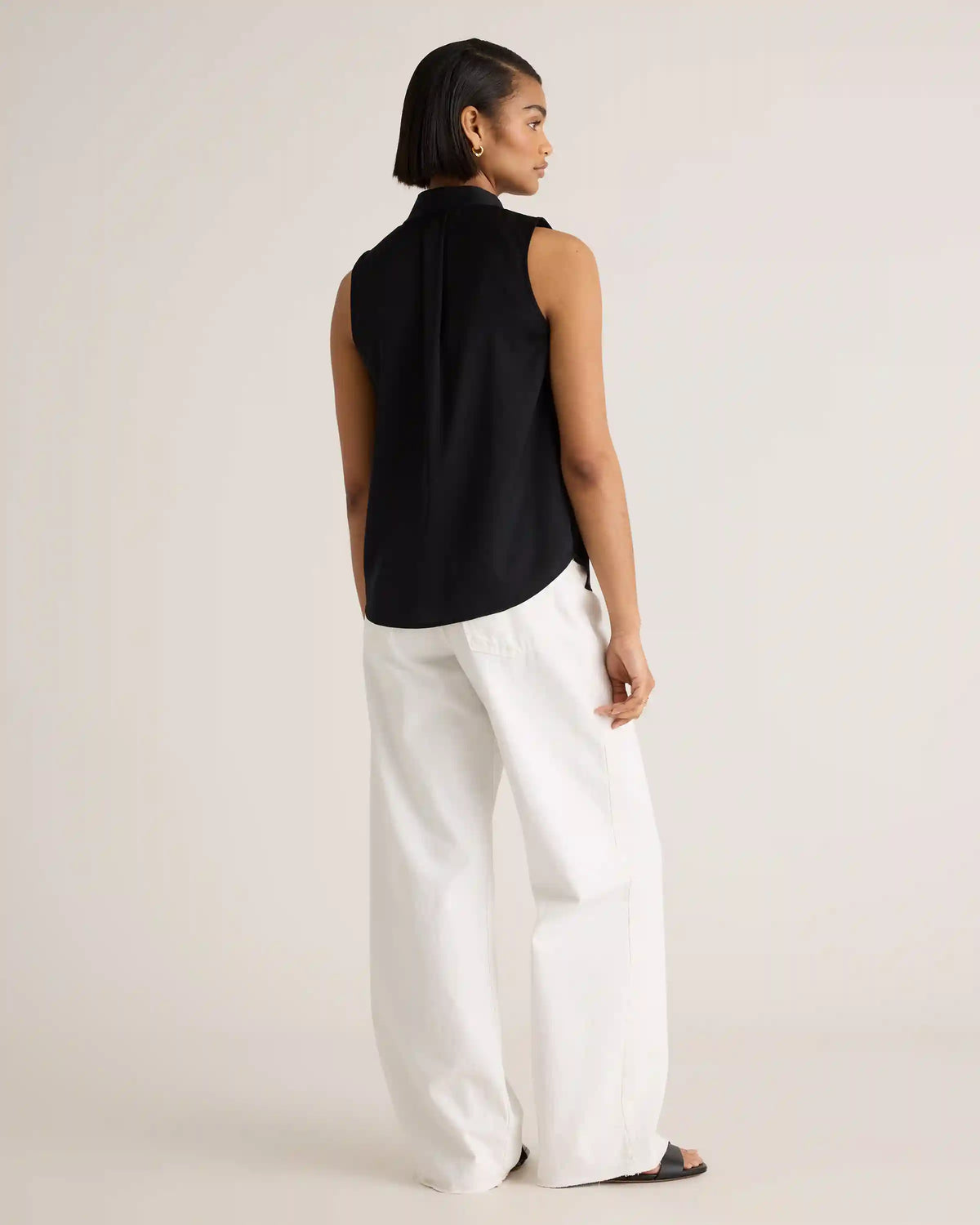 Washable Stretch Silk Sleeveless Blouse