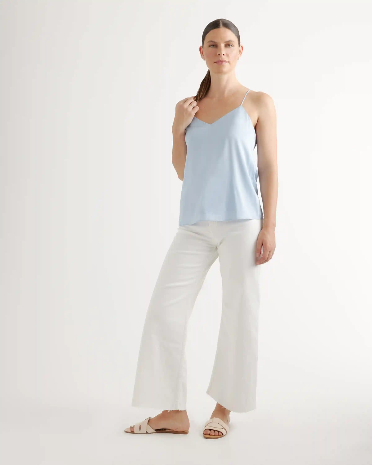 Washable Stretch Silk V-Neck Cami