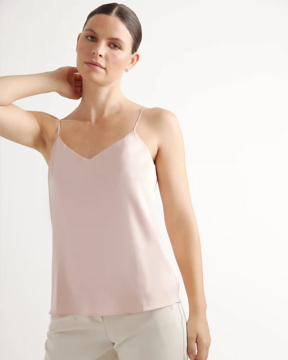 Washable Stretch Silk V-Neck Cami