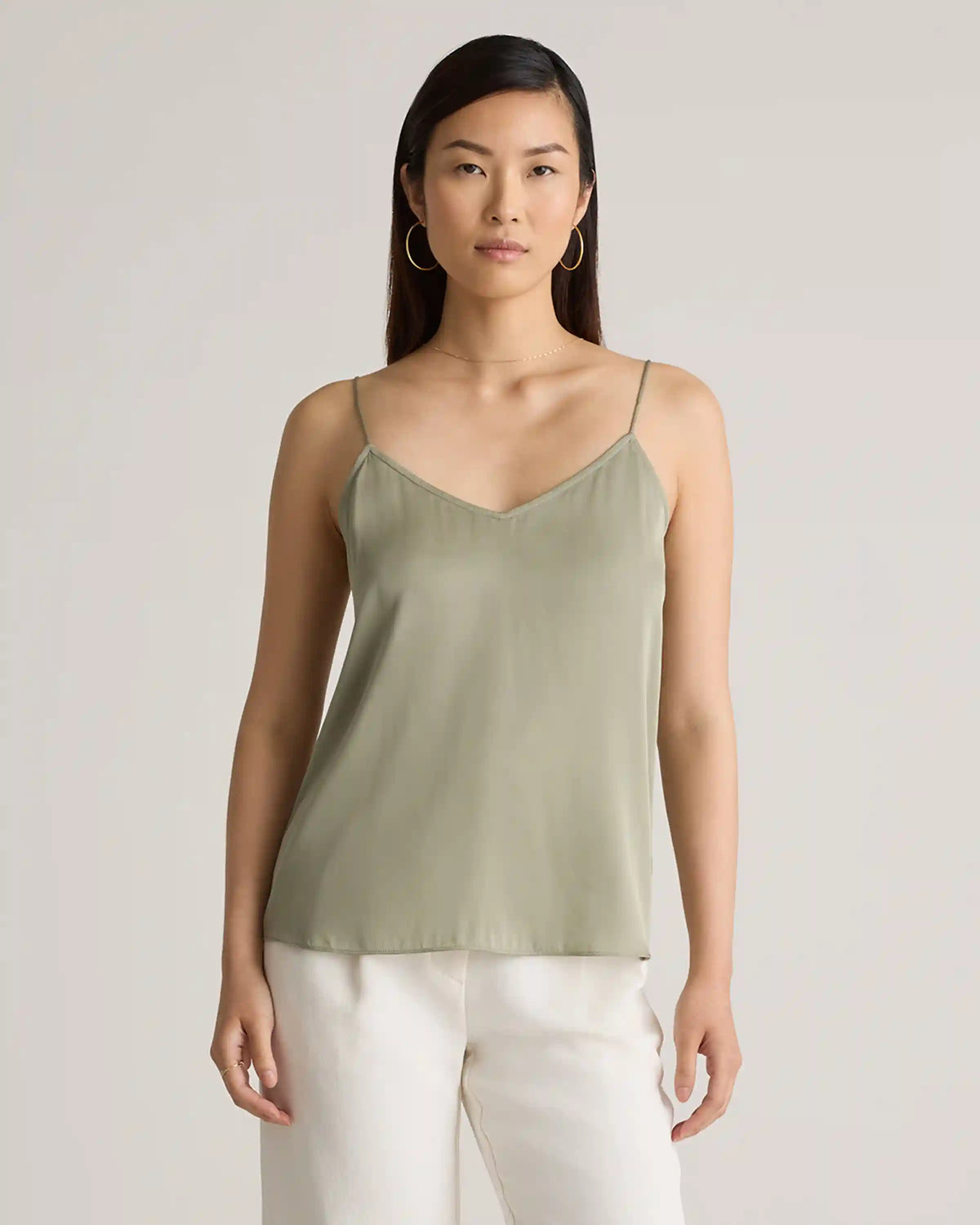 Washable Stretch Silk V-Neck Cami