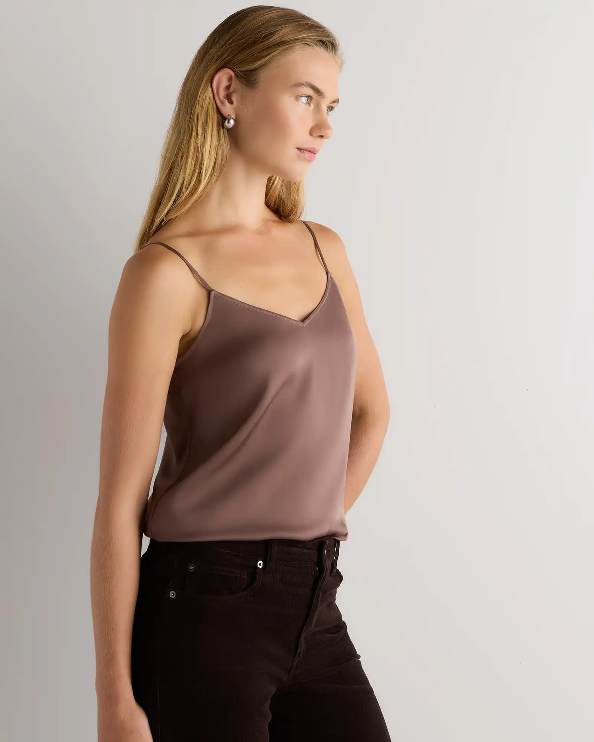 Washable Stretch Silk V-Neck Cami