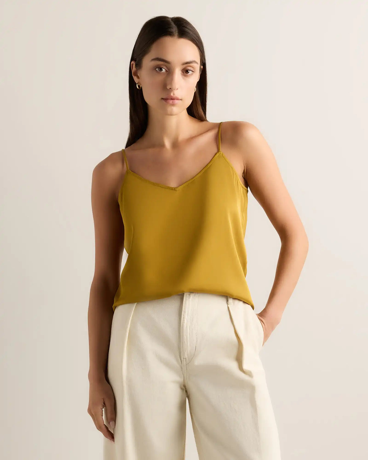 Washable Stretch Silk V-Neck Cami