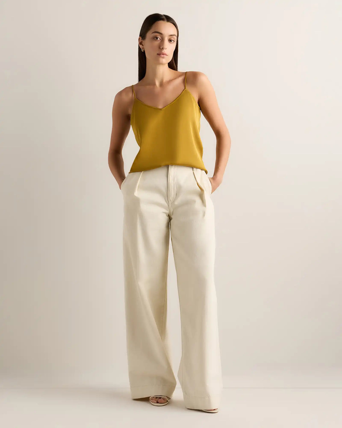 Washable Stretch Silk V-Neck Cami