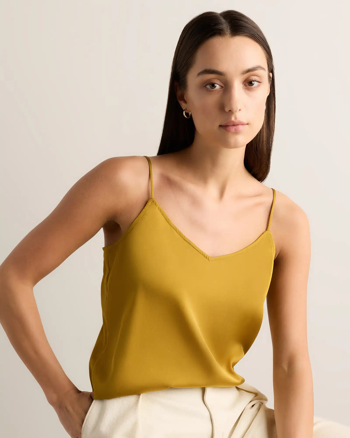 Washable Stretch Silk V-Neck Cami