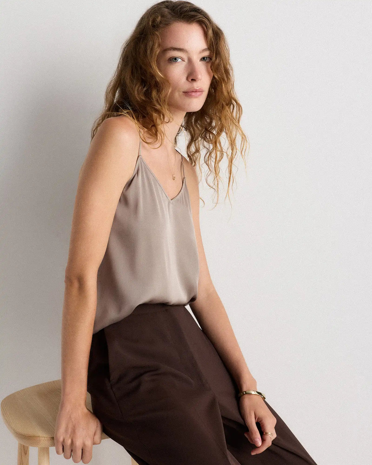 Washable Stretch Silk V-Neck Cami