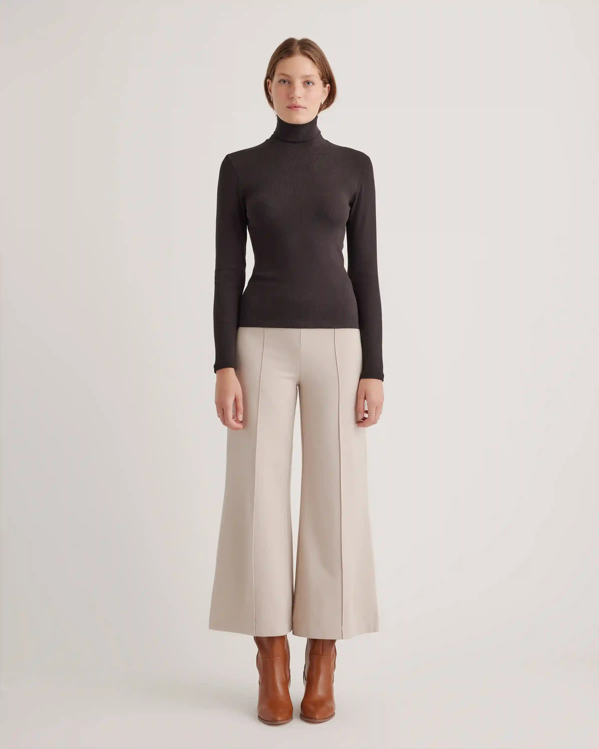 Organic Cotton Micro-Rib Turtleneck
