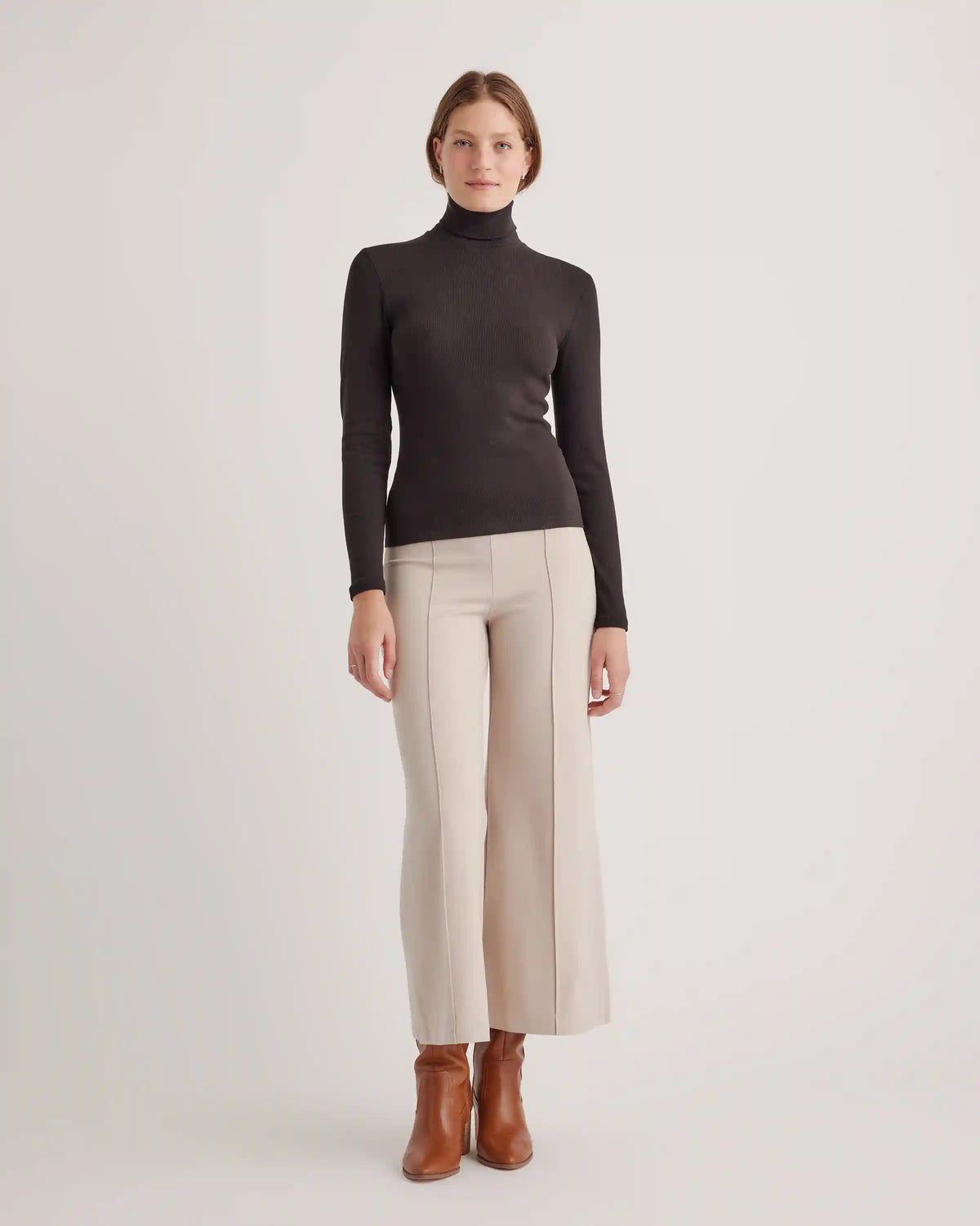 Organic Cotton Micro-Rib Turtleneck