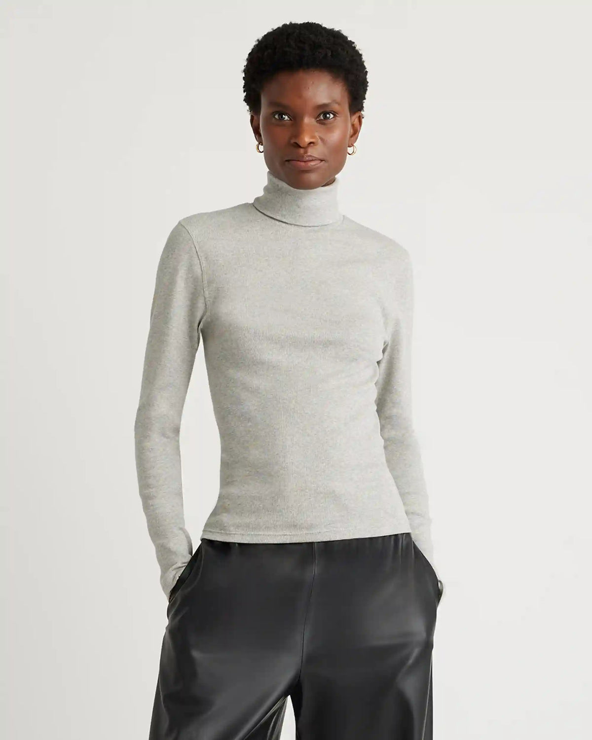 Organic Cotton Micro-Rib Turtleneck