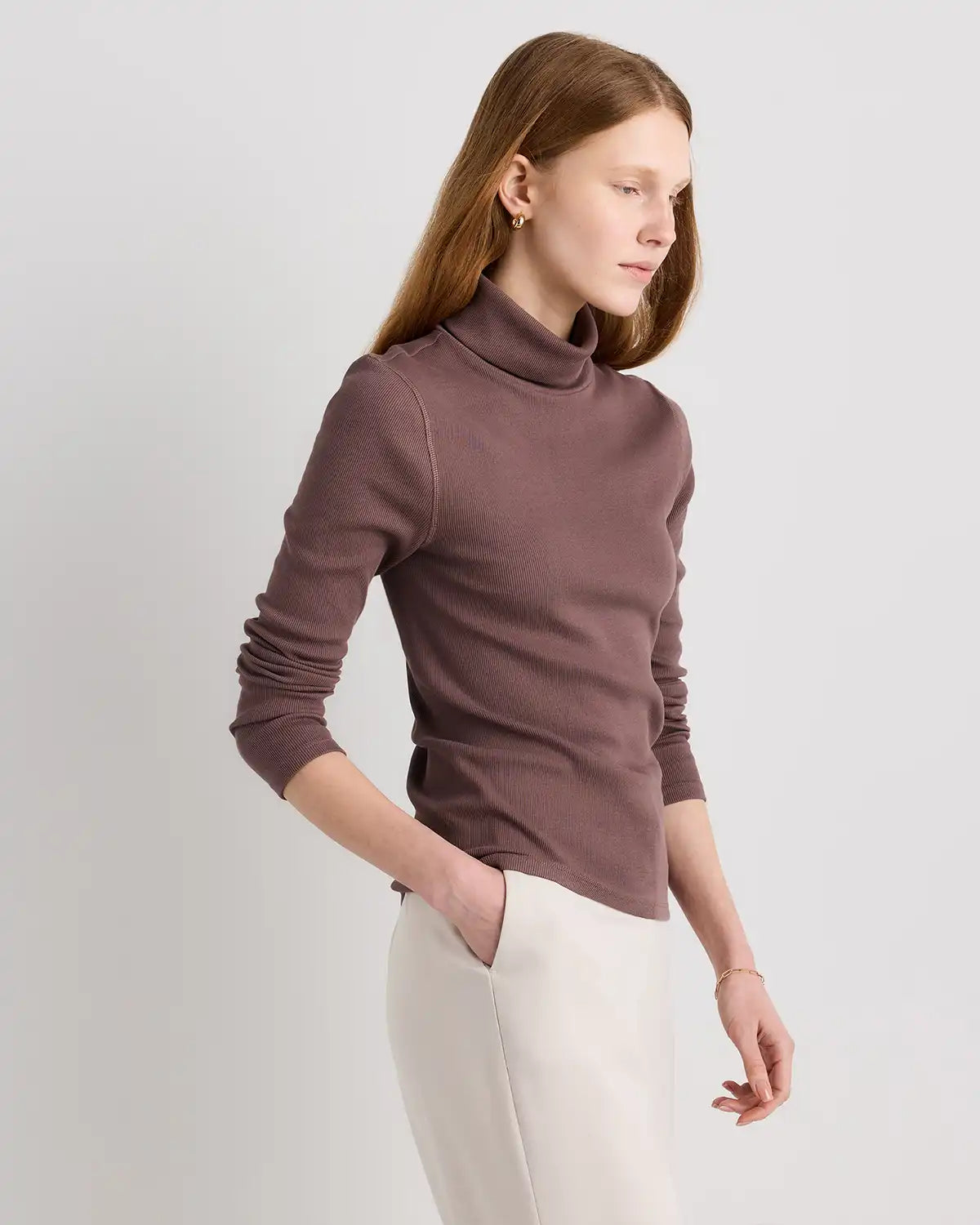 Organic Cotton Micro-Rib Turtleneck