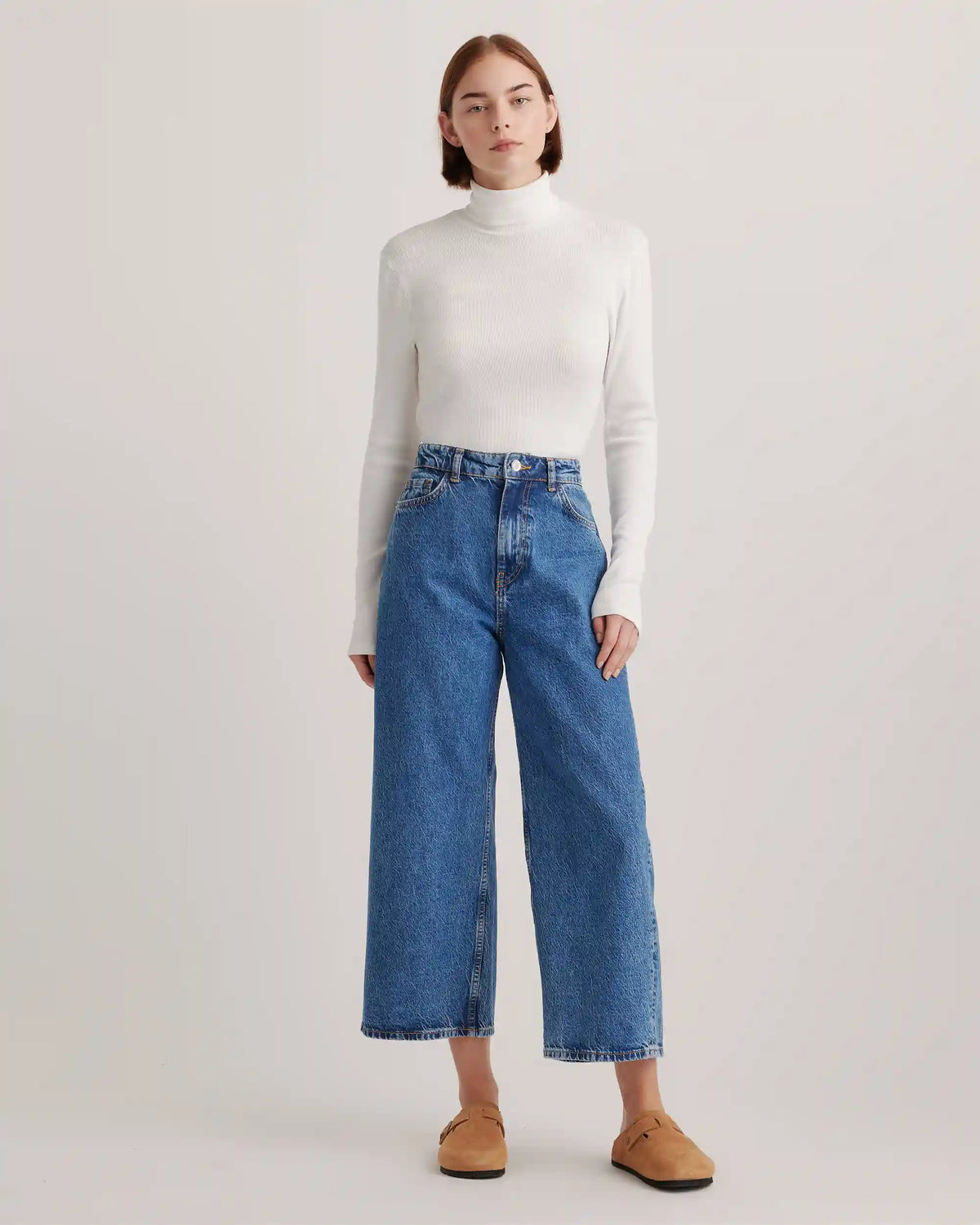 Organic Cotton Micro-Rib Turtleneck