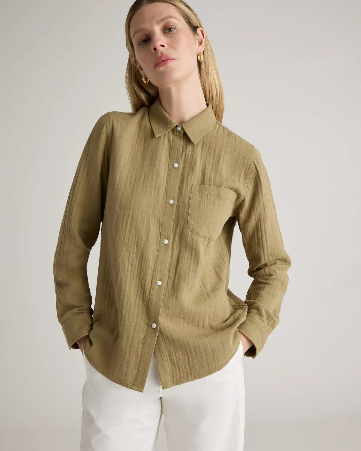 100% Organic Cotton Gauze Long Sleeve Shirt