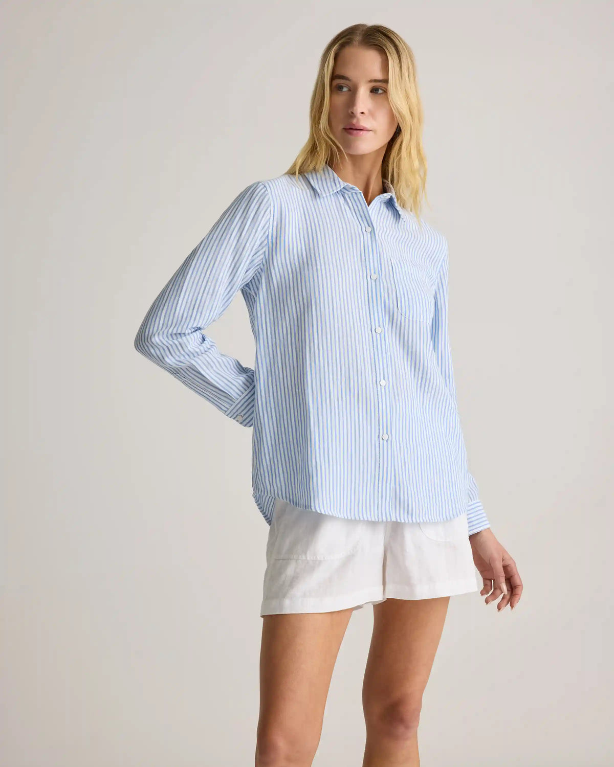 100% Organic Cotton Gauze Long Sleeve Shirt