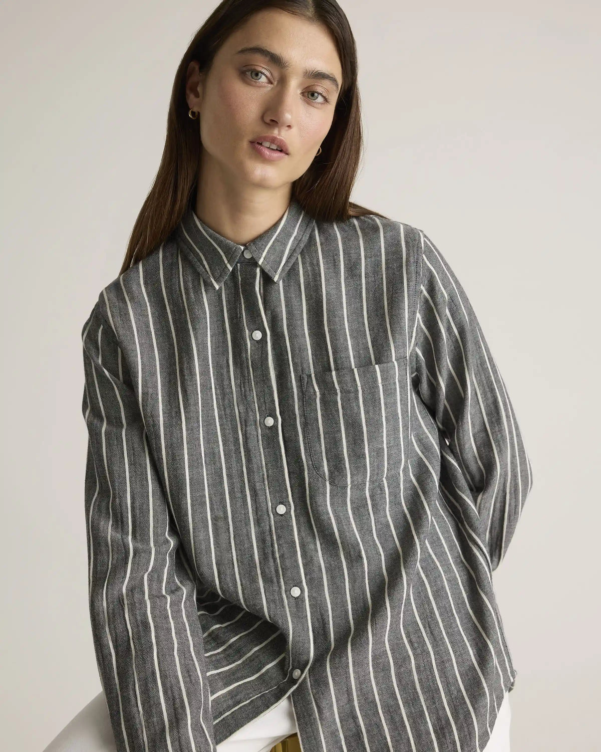100% Organic Cotton Gauze Long Sleeve Shirt