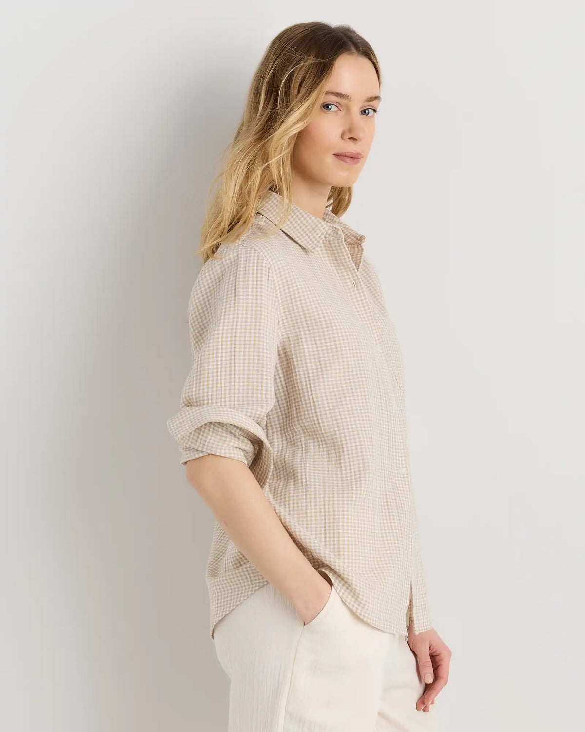 100% Organic Cotton Gauze Long Sleeve Shirt