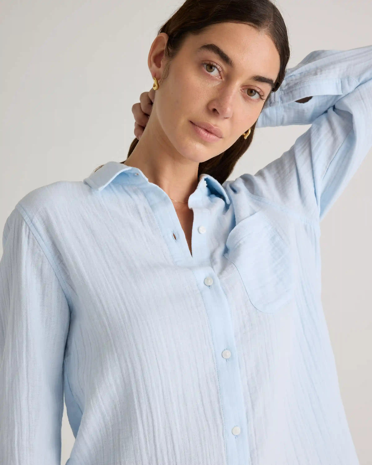 100% Organic Cotton Gauze Long Sleeve Shirt