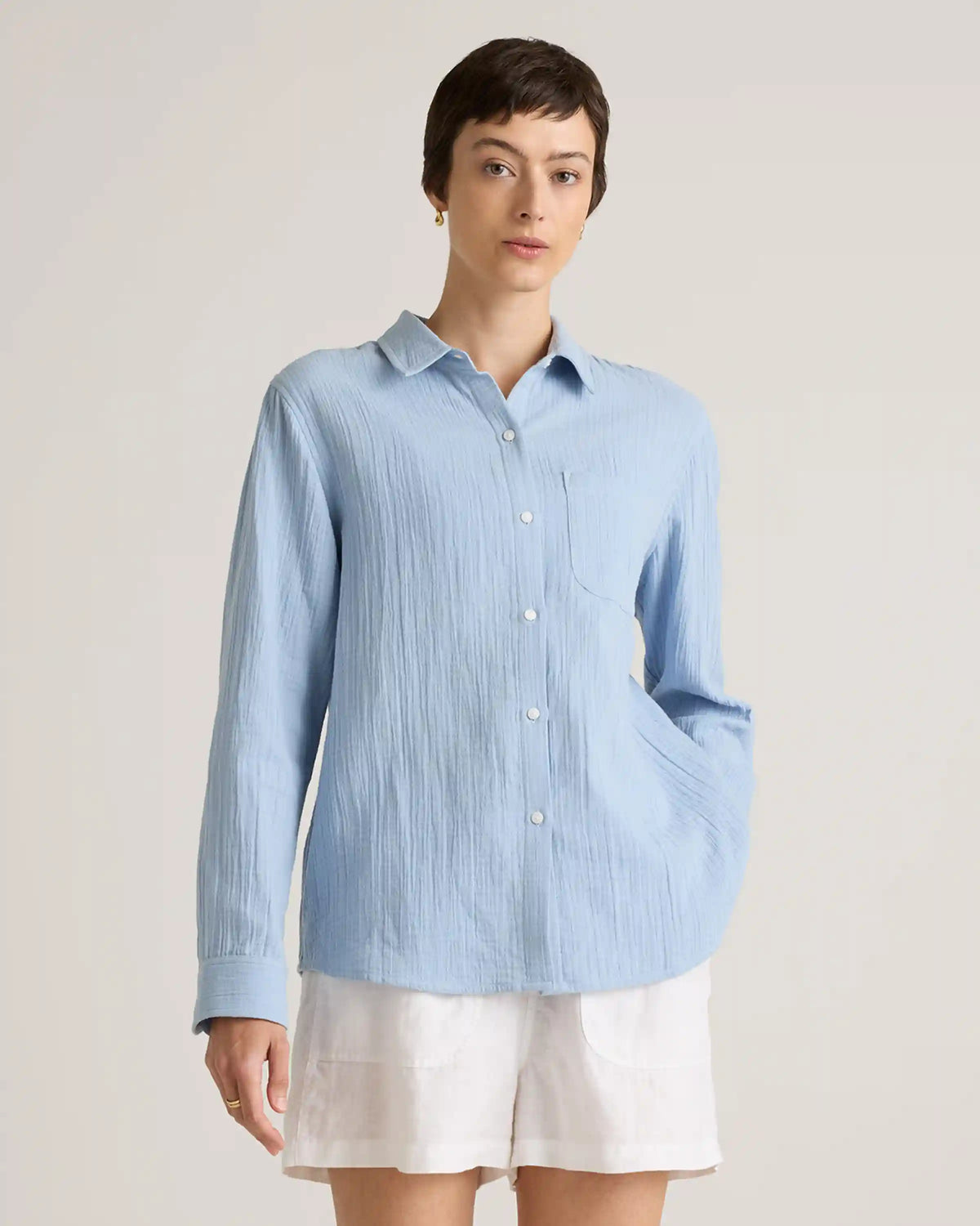 100% Organic Cotton Gauze Long Sleeve Shirt