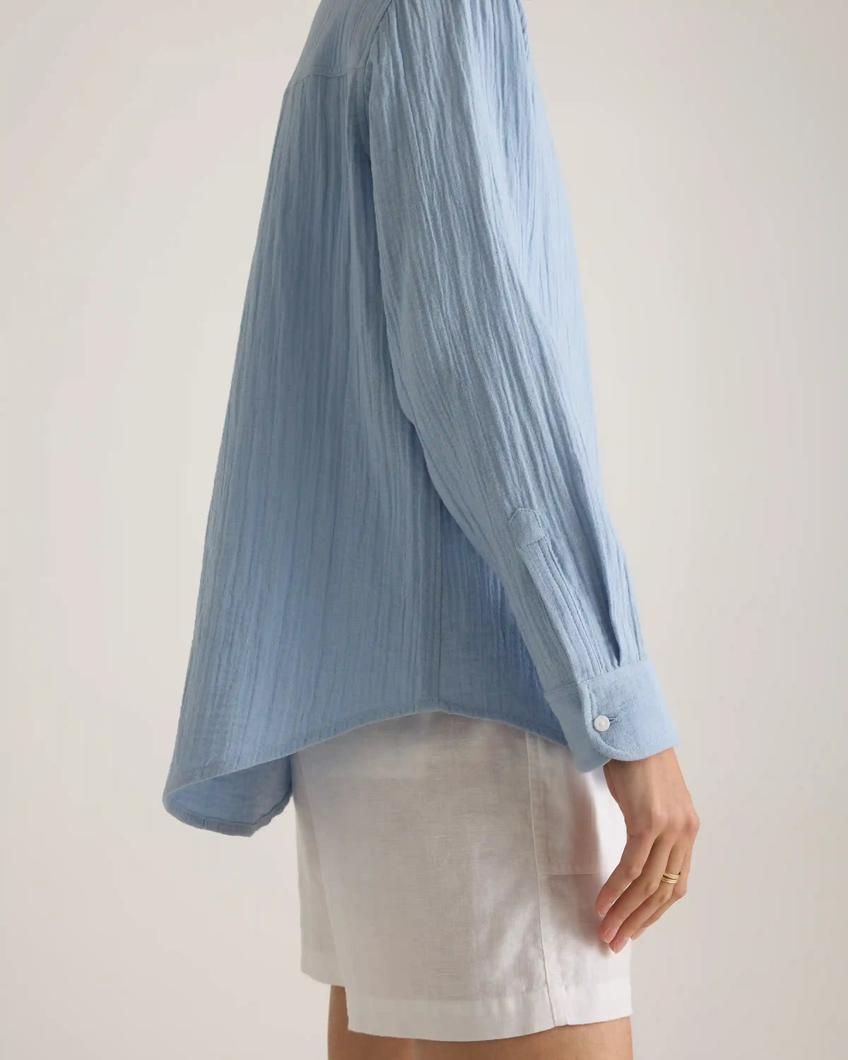 100% Organic Cotton Gauze Long Sleeve Shirt