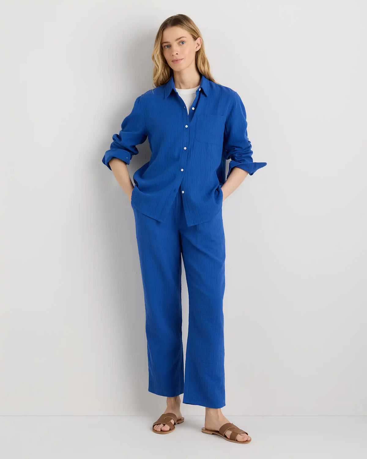 100% Organic Cotton Gauze Long Sleeve Shirt