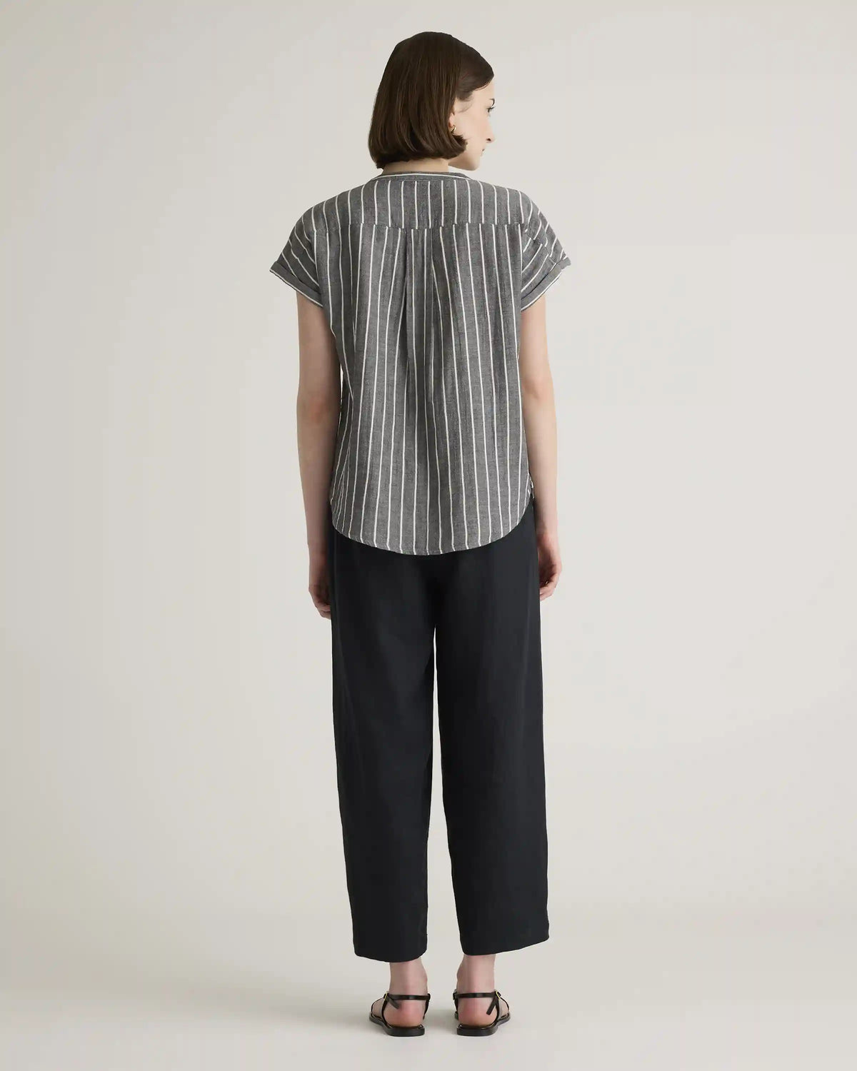 100% Organic Cotton Gauze Roll Sleeve Shirt