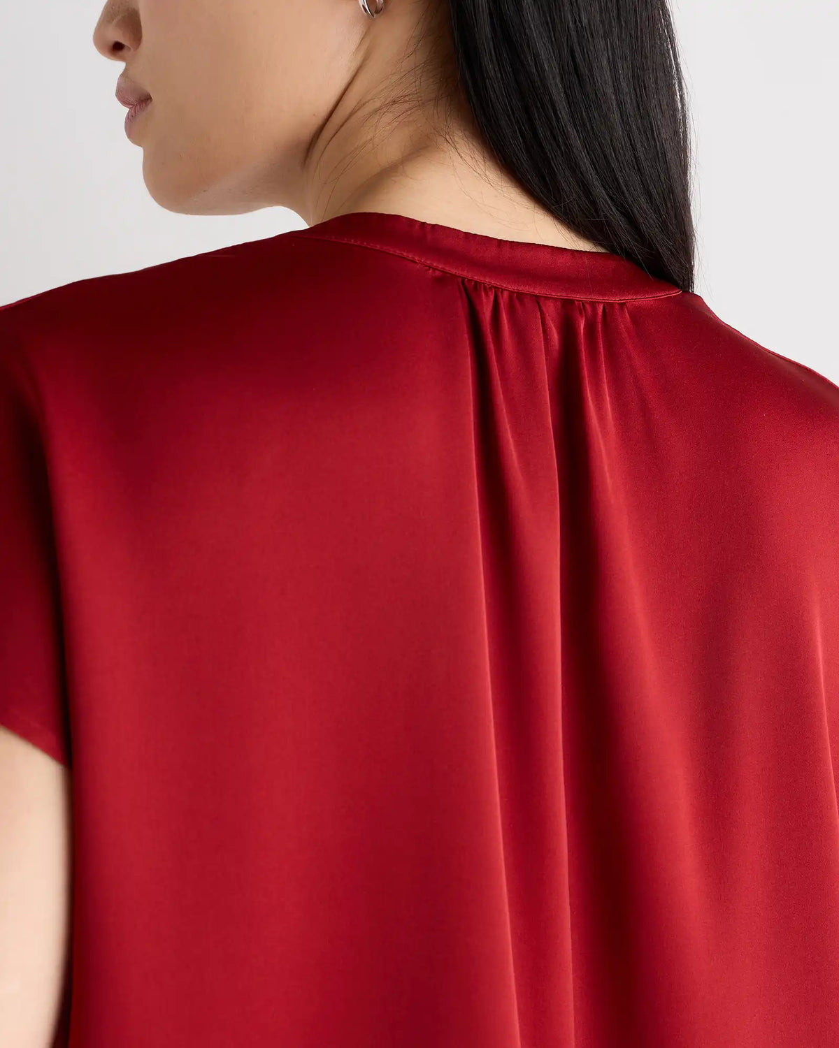 Washable Stretch Silk Dolman Sleeve Blouse