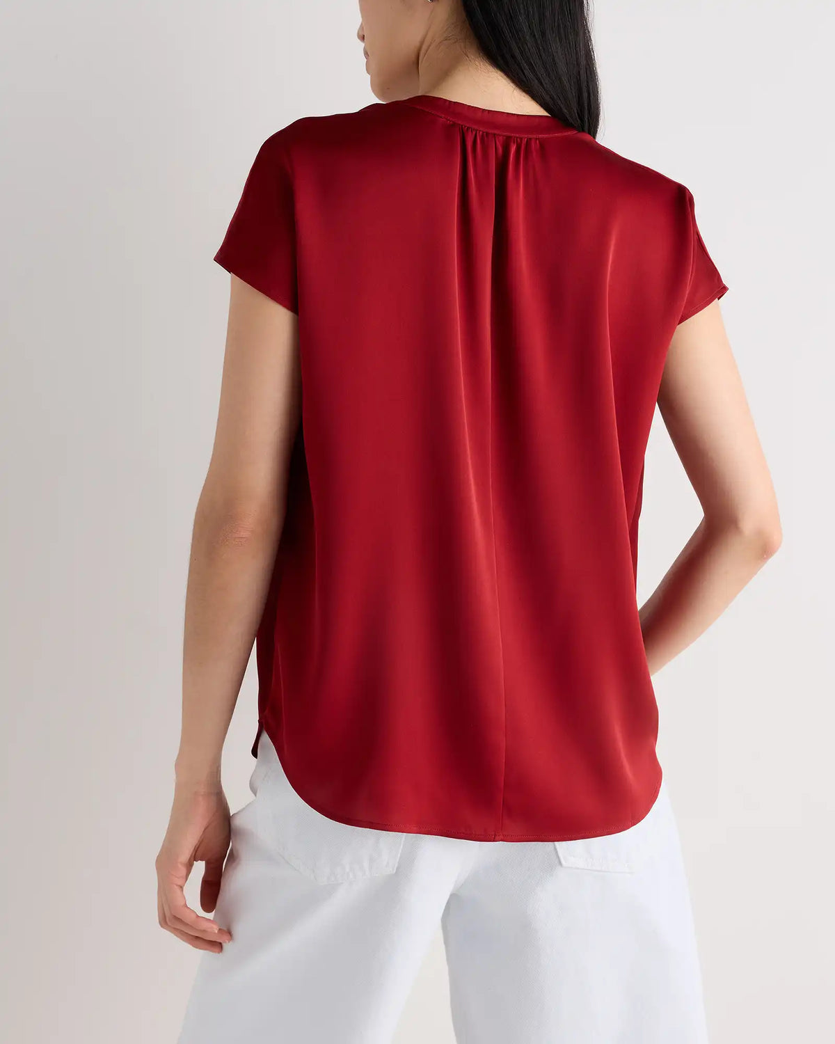 Washable Stretch Silk Dolman Sleeve Blouse