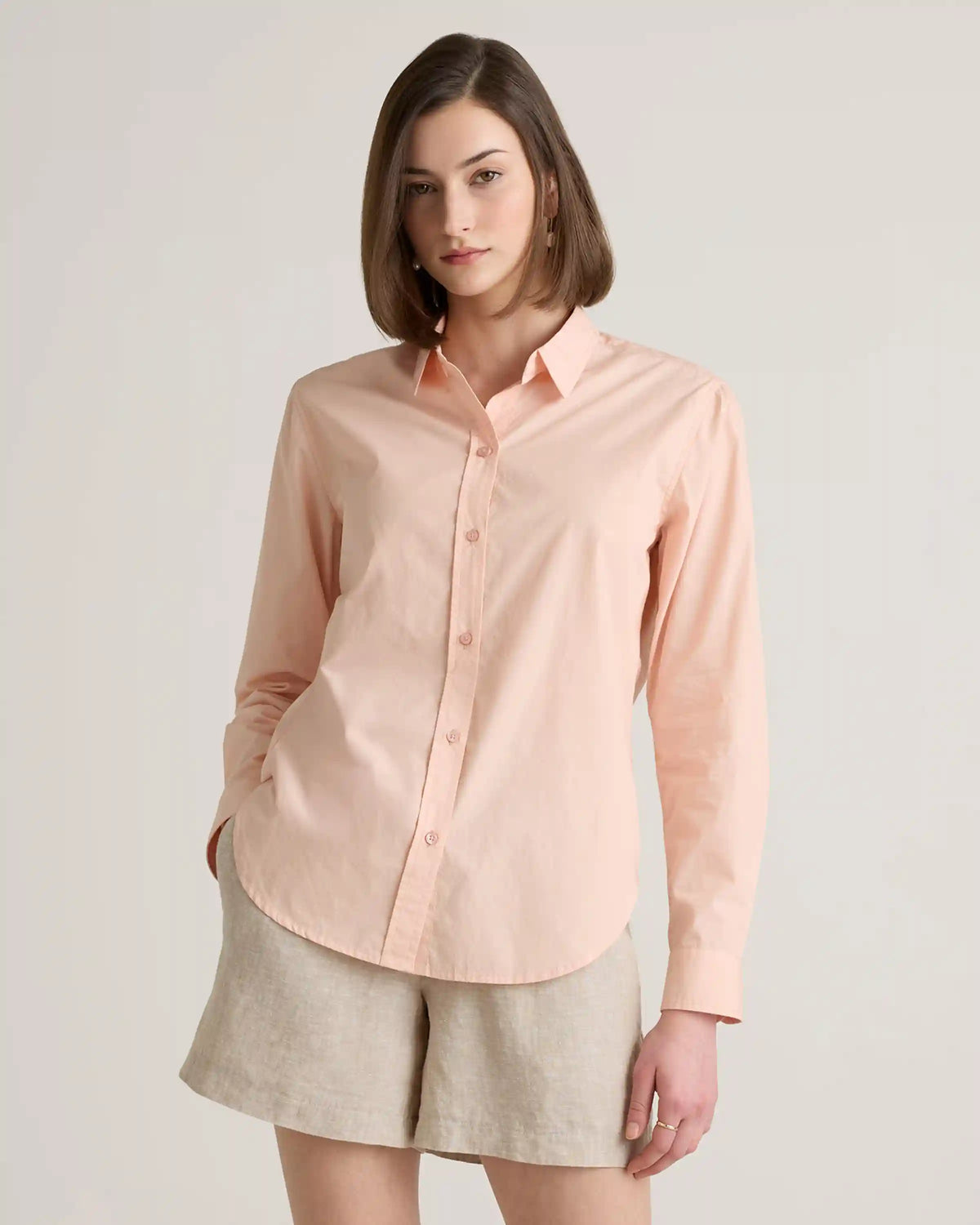 100% Organic Cotton Poplin Long Sleeve Shirt