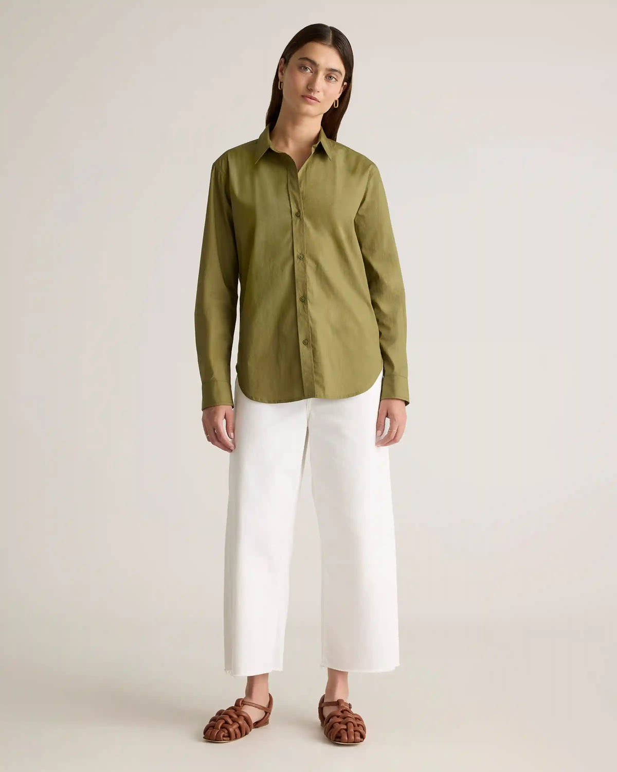 100% Organic Cotton Poplin Long Sleeve Shirt