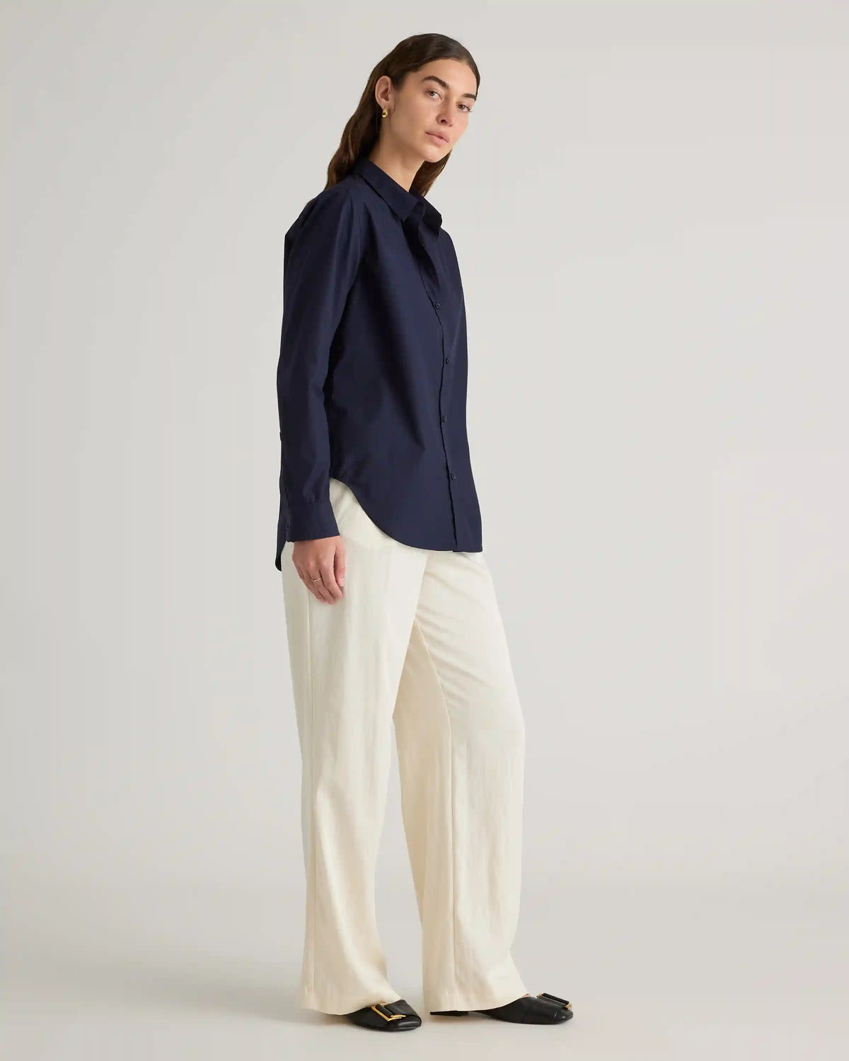 100% Organic Cotton Poplin Long Sleeve Shirt