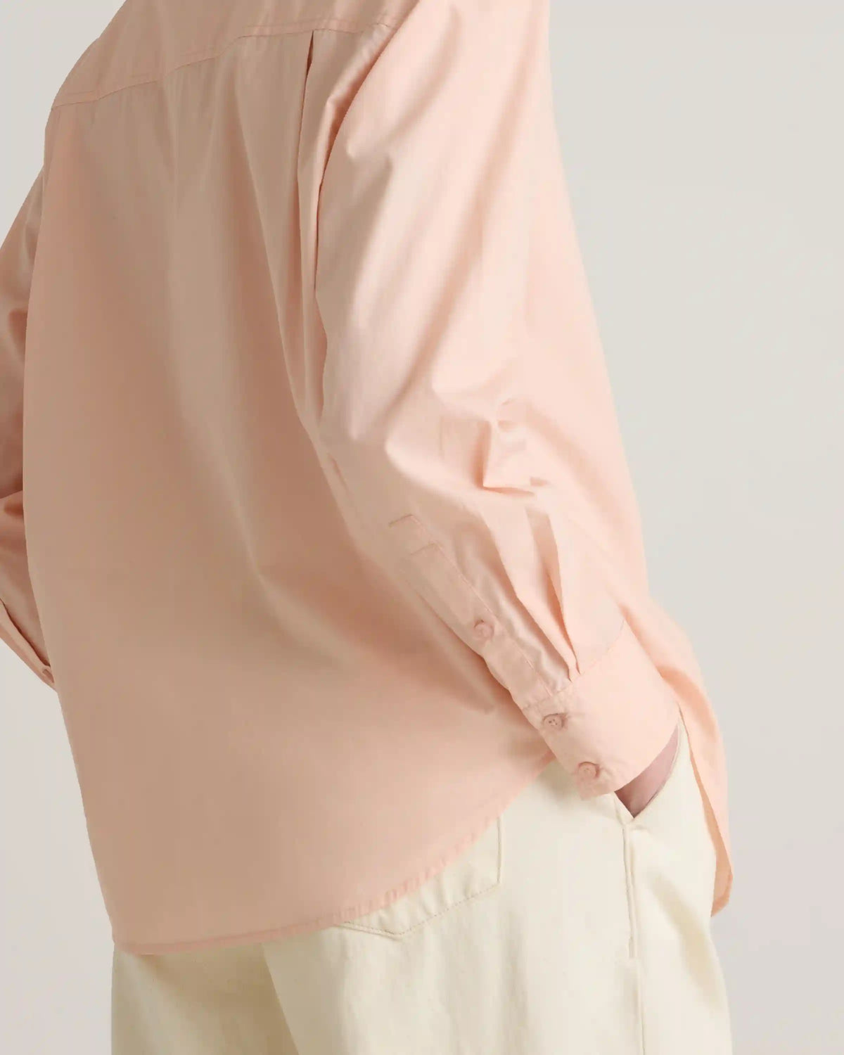 100% Organic Cotton Poplin Long Sleeve Boyfriend Shirt