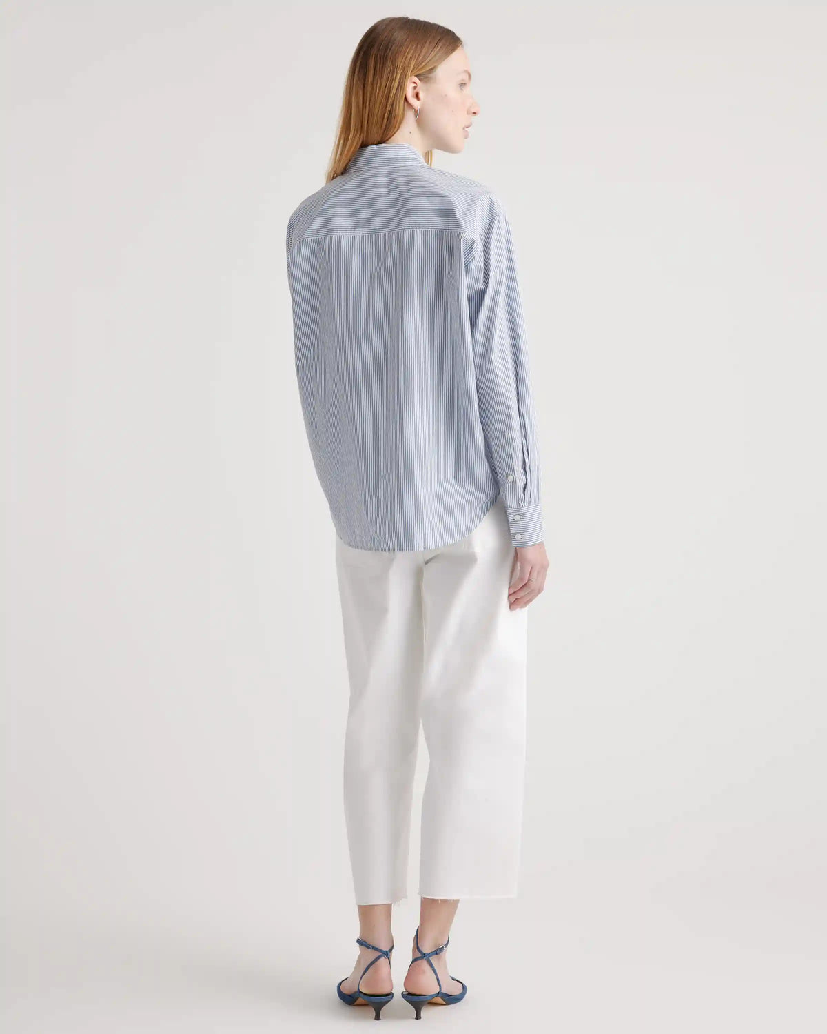 100% Organic Cotton Poplin Long Sleeve Boyfriend Shirt