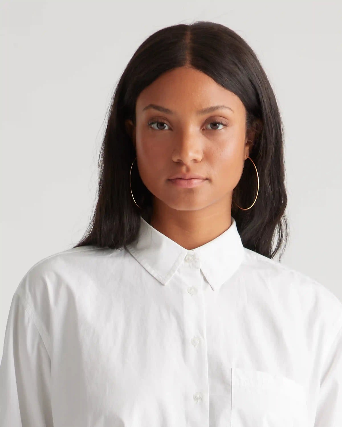 100% Organic Cotton Poplin Long Sleeve Boyfriend Shirt