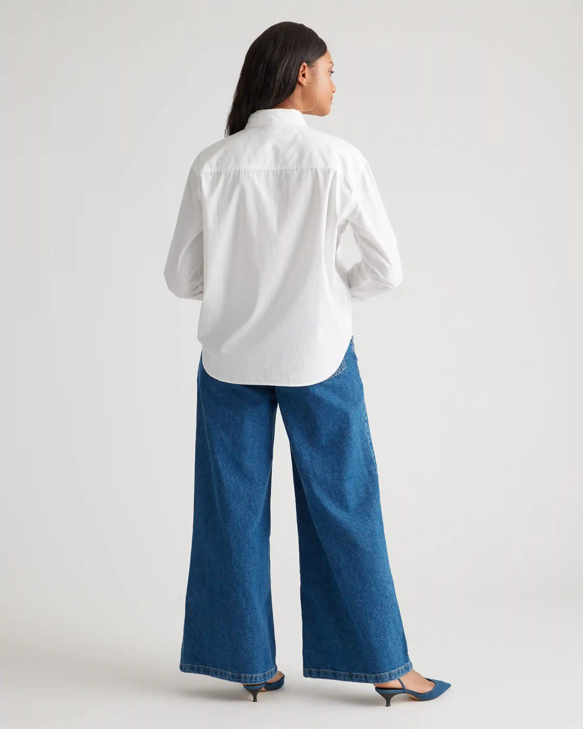 100% Organic Cotton Poplin Long Sleeve Boyfriend Shirt