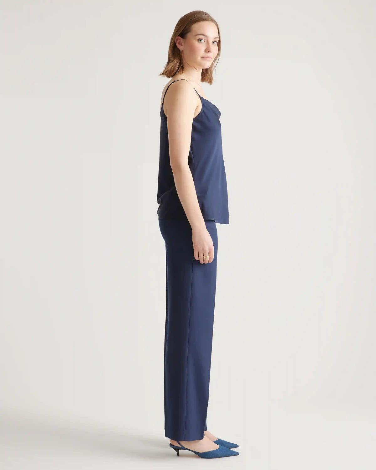 Washable Stretch Silk Cowl Neck Cami